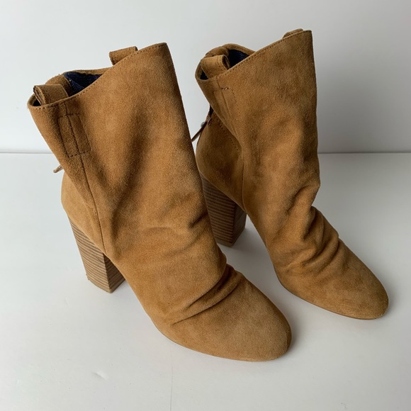 French Connection Suede Leather Heeled Booties 7.5 - Picture 2 of 8